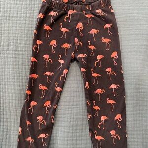 GAP Kids Navy Leggings with Pink Flamingo Print Size Small
